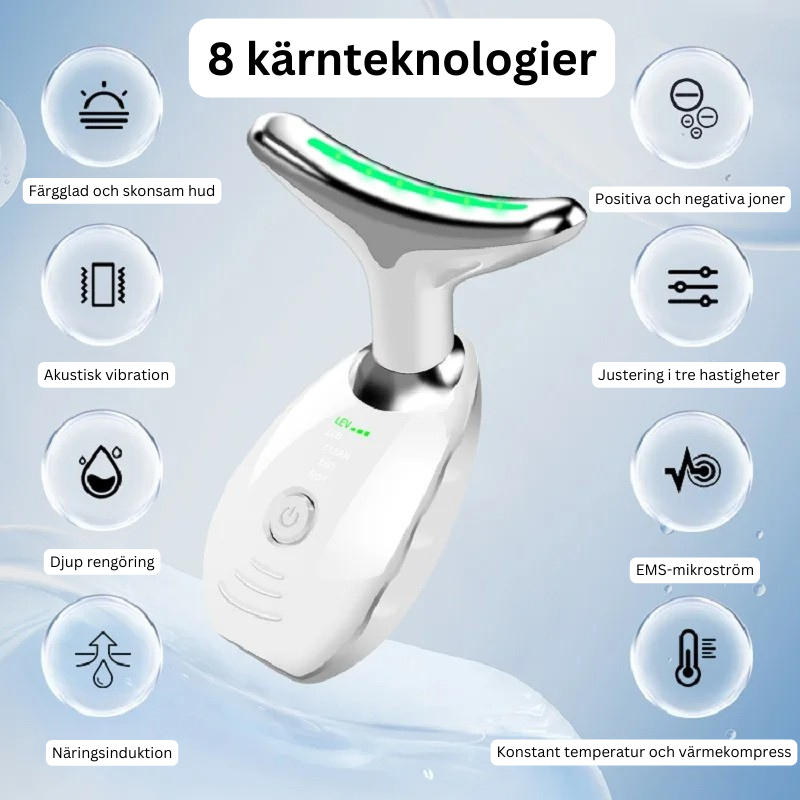 Nack- och ansiktes lift med LED-foton terapi