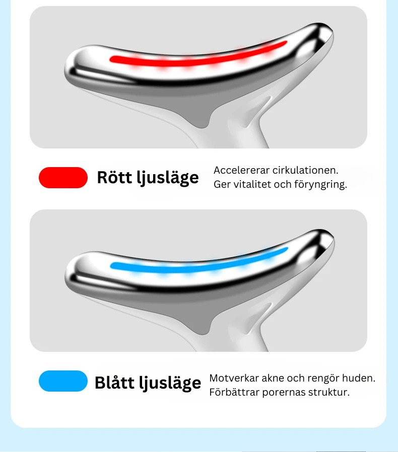 Nack- och ansiktes lift med LED-foton terapi