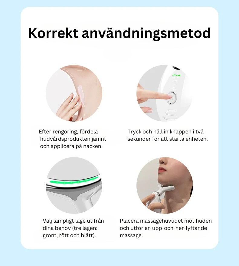 Nack- och ansiktes lift med LED-foton terapi