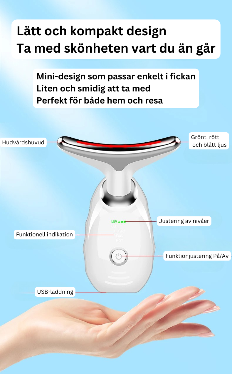 Nack- och ansiktes lift med LED-foton terapi