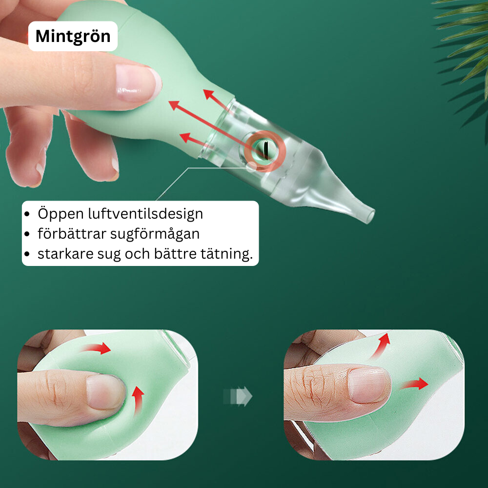 Silikon nässug för spädbarn, effektiv vid förkylningar och rengöring av nässlem.