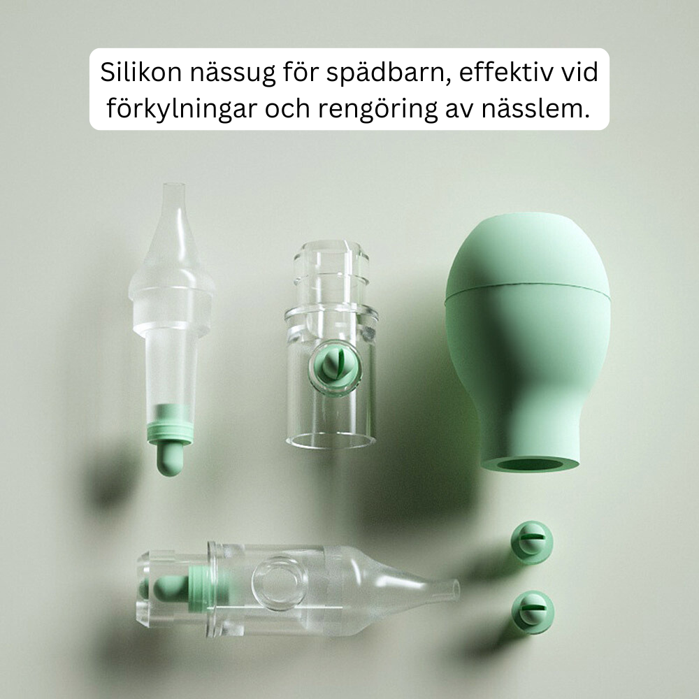 Silikon nässug för spädbarn, effektiv vid förkylningar och rengöring av nässlem.